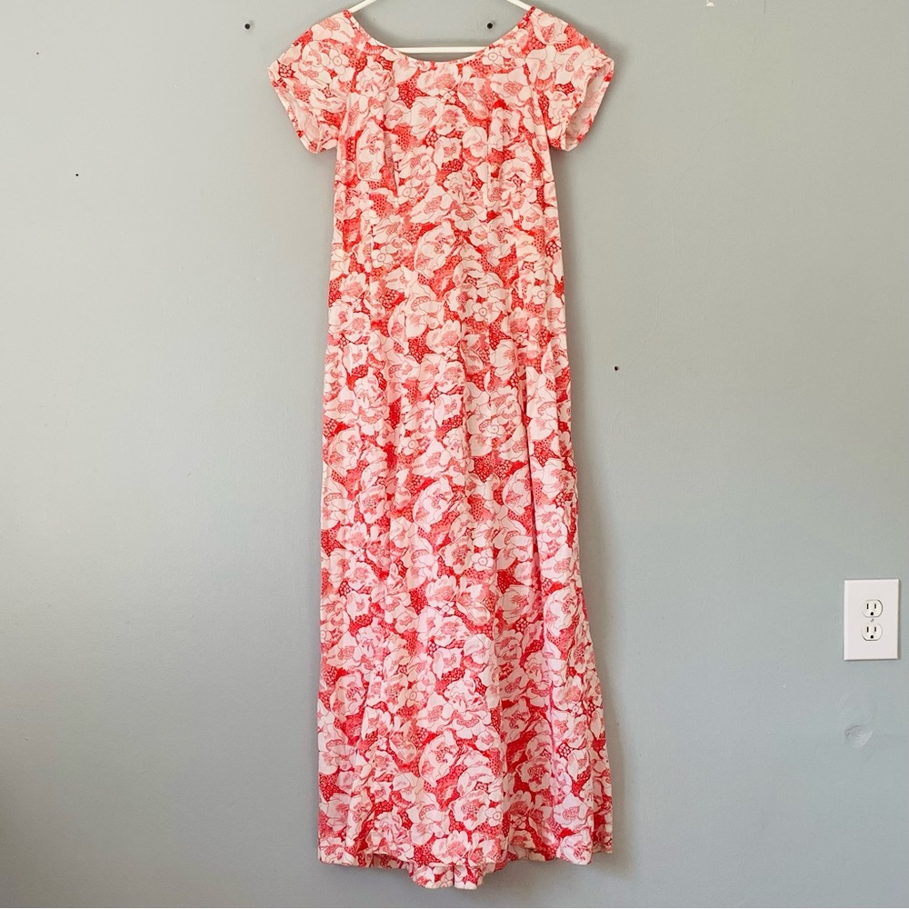 Sears Hawaiian Fashions Dress Womens Size Small Med ( 10 Vintage ) Red White